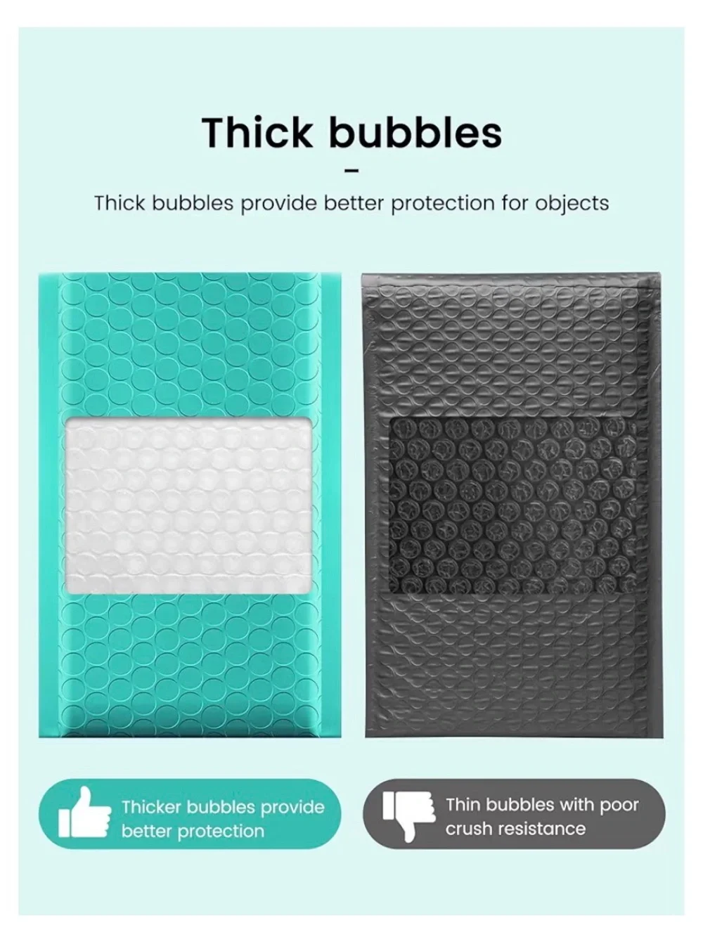 20 4x7in Turquoise Bubble Mailers - Pack of Teal/Turquoise Shipping Envelopes